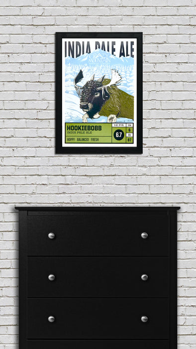 Limited Edition Crazy Mountain Hookiebobb IPA Craft Beer Poster - 13x19"