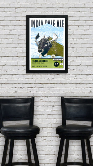 Limited Edition Crazy Mountain Hookiebobb IPA Craft Beer Poster - 13x19"