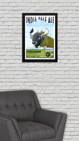 Limited Edition Crazy Mountain Hookiebobb IPA Craft Beer Poster - 13x19"