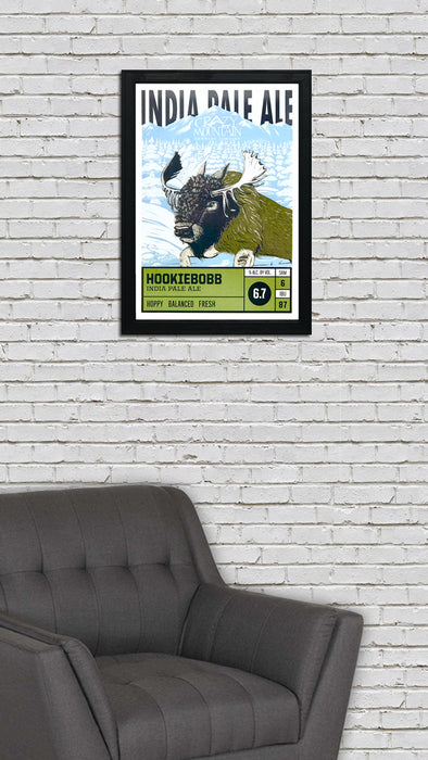 Limited Edition Crazy Mountain Hookiebobb IPA Craft Beer Poster - 13x19"