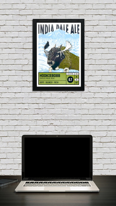 Limited Edition Crazy Mountain Hookiebobb IPA Craft Beer Poster - 13x19"