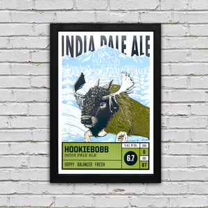 Limited Edition Crazy Mountain Hookiebobb IPA Craft Beer Poster - 13x19"