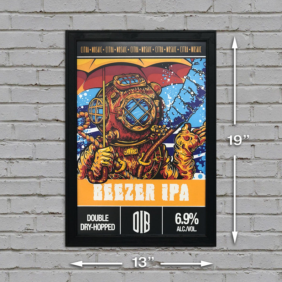 Limited Edition Old Irving Brewing Beezer IPA Craft Beer Poster - 13x19"