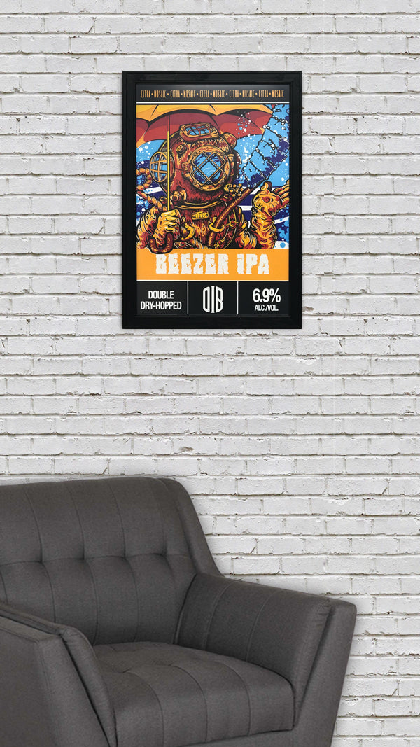 Limited Edition Old Irving Brewing Beezer IPA Craft Beer Poster - 13x19"