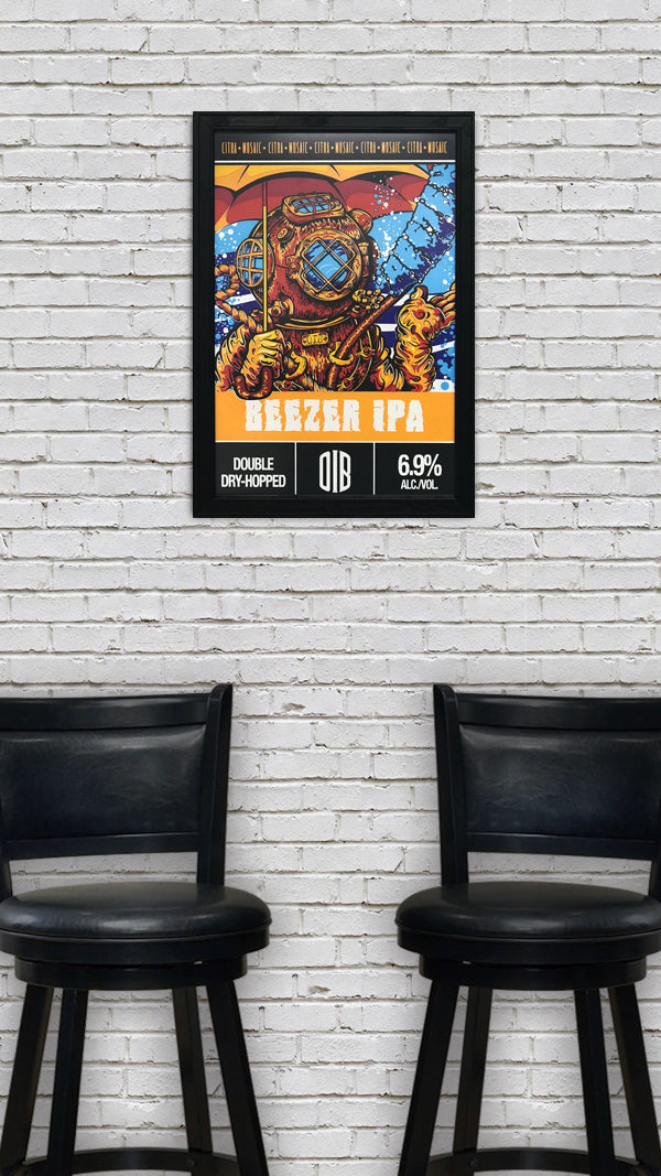 Limited Edition Old Irving Brewing Beezer IPA Craft Beer Poster - 13x19"