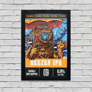 Limited Edition Old Irving Brewing Beezer IPA Craft Beer Poster - 13x19"