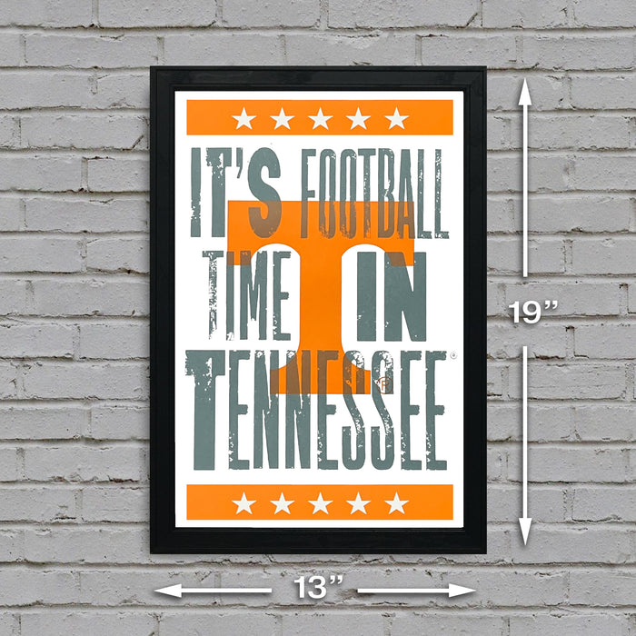Limited Edition Tennessee Volunteers It's Football Time In Tennessee Letterpress Poster Art - 13x19"