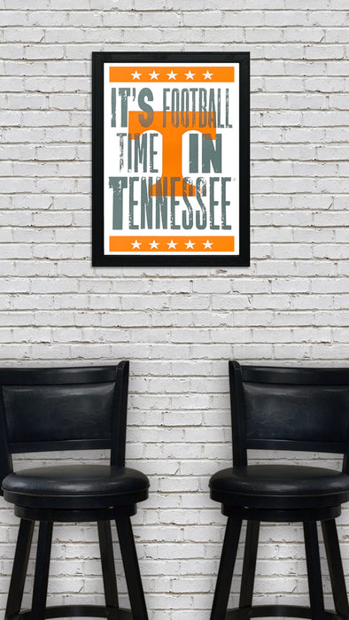Limited Edition Tennessee Volunteers It's Football Time In Tennessee Letterpress Poster Art - 13x19"