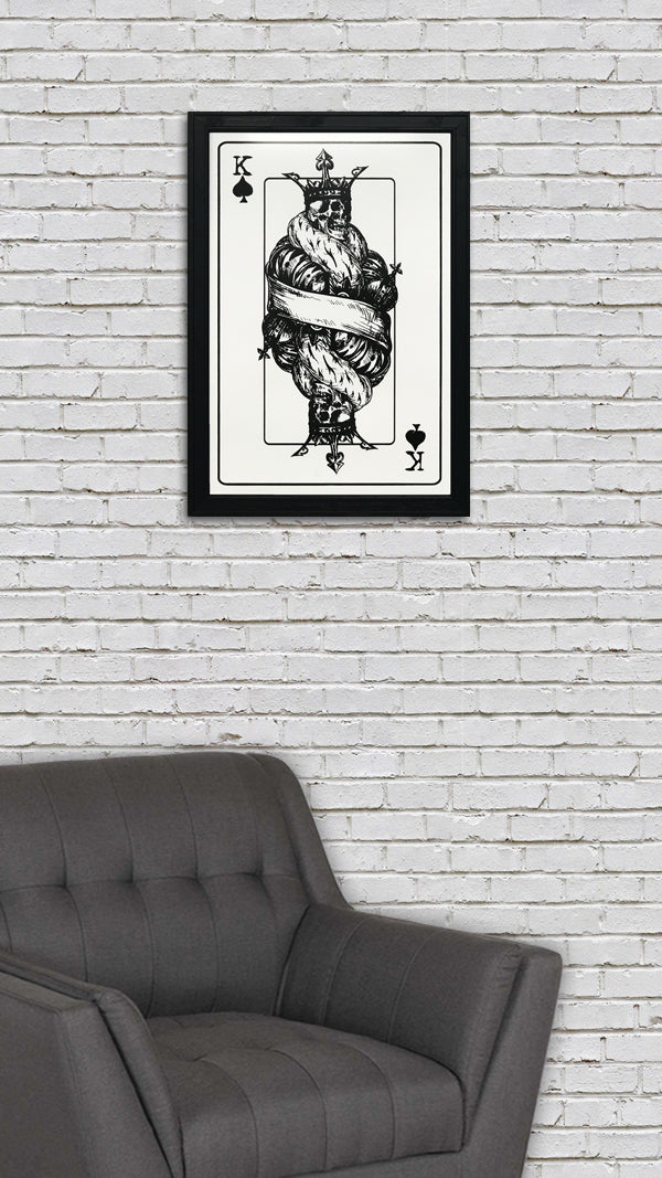 Limited Edition King of Spades Poster Art - Poker Room Decor - 13x19"