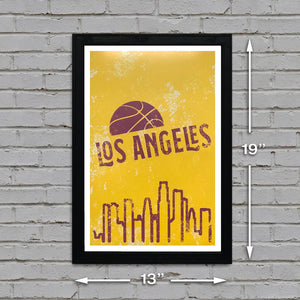 Limited Edition Vintage Los Angeles Lakers Poster Art - 13x19"