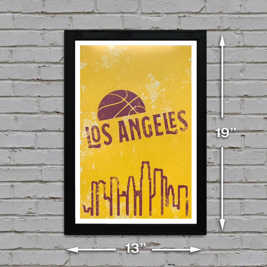 Limited Edition Vintage Los Angeles Lakers Poster Art - 13x19"