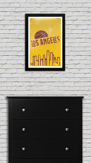 Limited Edition Vintage Los Angeles Lakers Poster Art - 13x19"