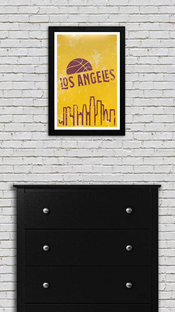 LA Lakers Basketball Painting - Limited Edition of 1 Mixed Media