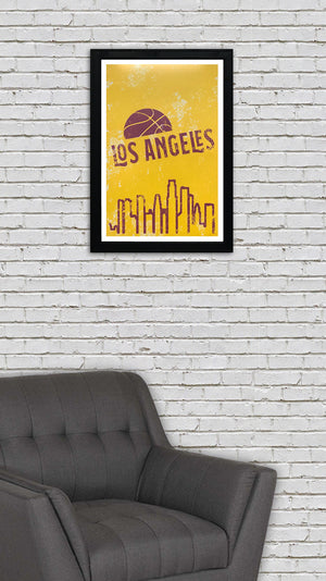 Limited Edition Vintage Los Angeles Lakers Poster Art - 13x19"