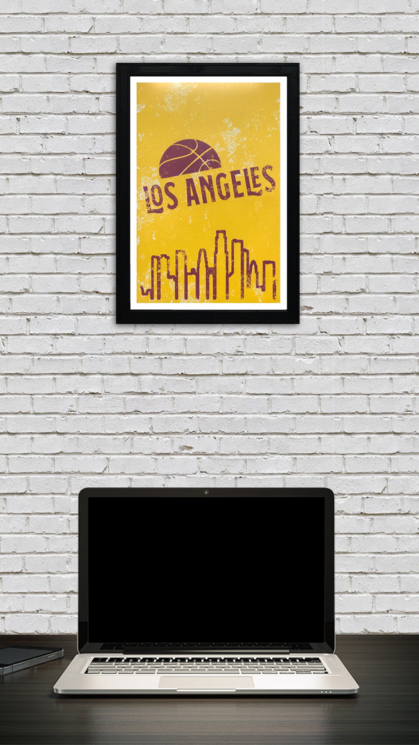 Limited Edition Vintage Los Angeles Lakers Poster Art - 13x19"