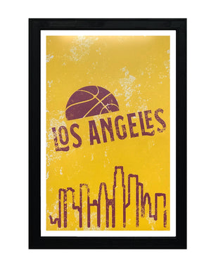 Limited Edition Vintage Los Angeles Lakers Poster Art - 13x19"