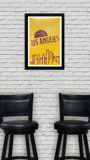 Limited Edition Vintage Los Angeles Lakers Poster Art - 13x19"