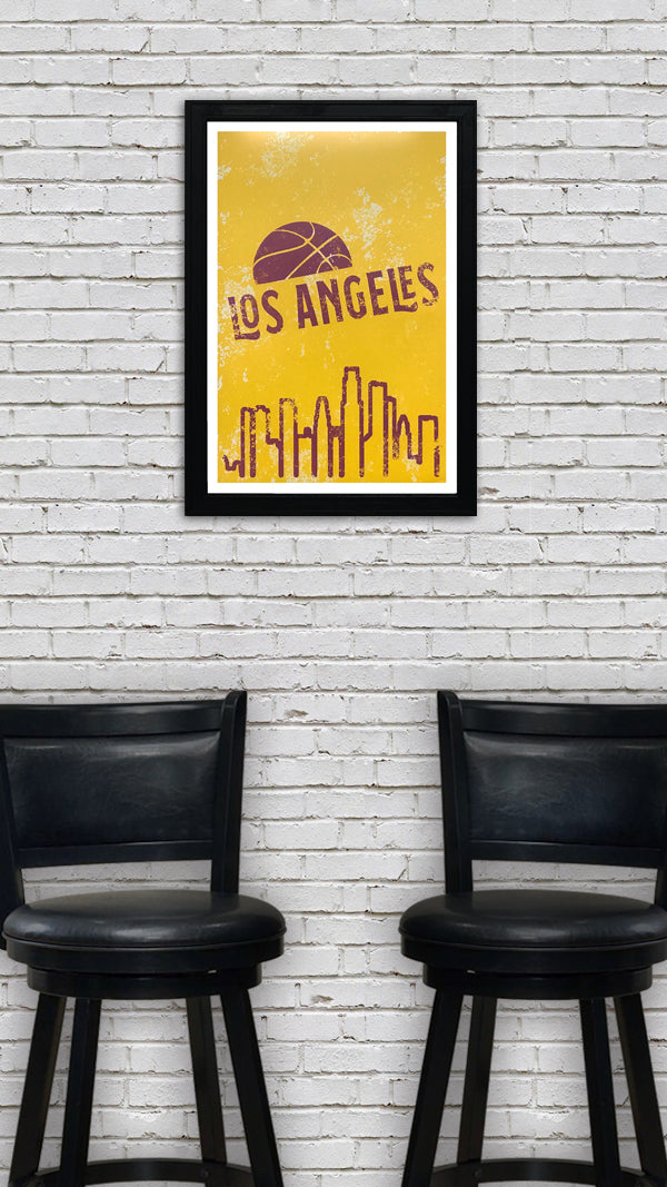 Limited Edition Vintage Los Angeles Lakers Poster Art - 13x19"