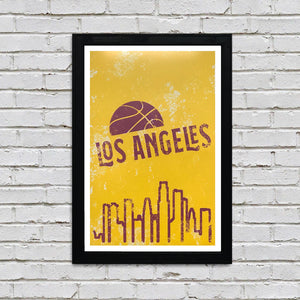 Limited Edition Vintage Los Angeles Lakers Poster Art - 13x19"