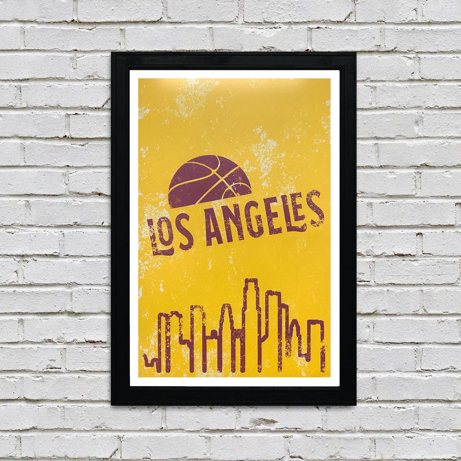 Limited Edition Vintage Los Angeles Lakers Poster Art - 13x19"