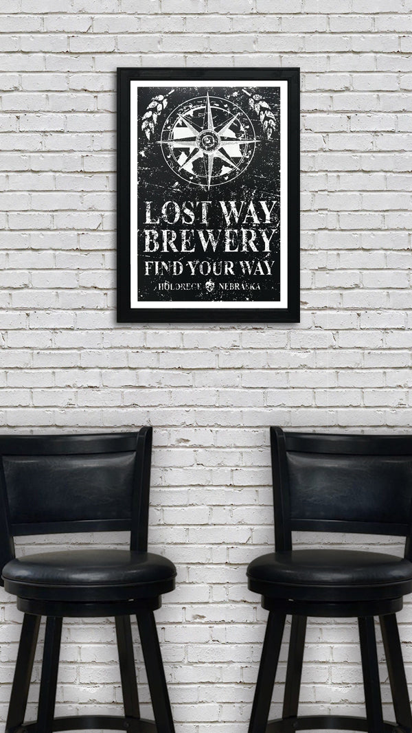 Limited Edition Lost Way Brewery - Craft Beer Poster - Black - 13x19"