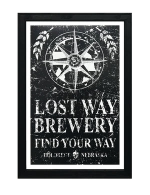 Limited Edition Lost Way Brewery - Craft Beer Poster - Black - 13x19"