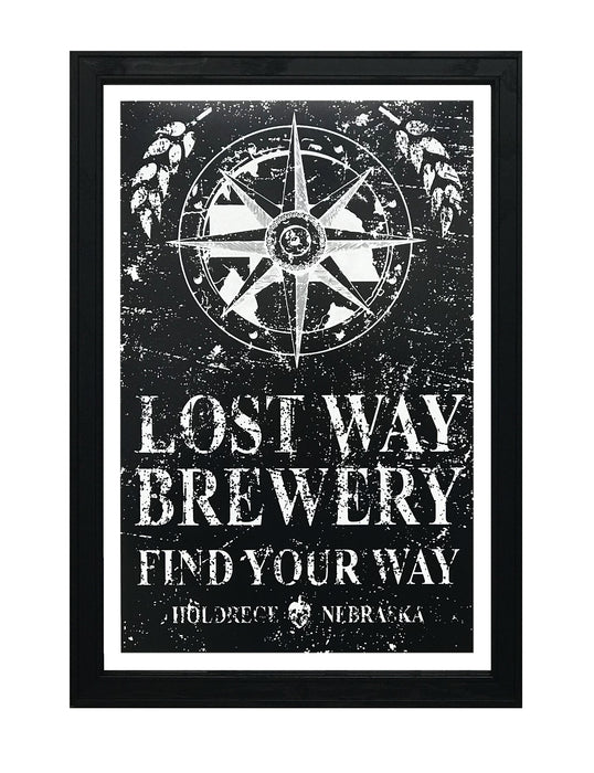 Limited Edition Lost Way Brewery - Craft Beer Poster - Black - 13x19"