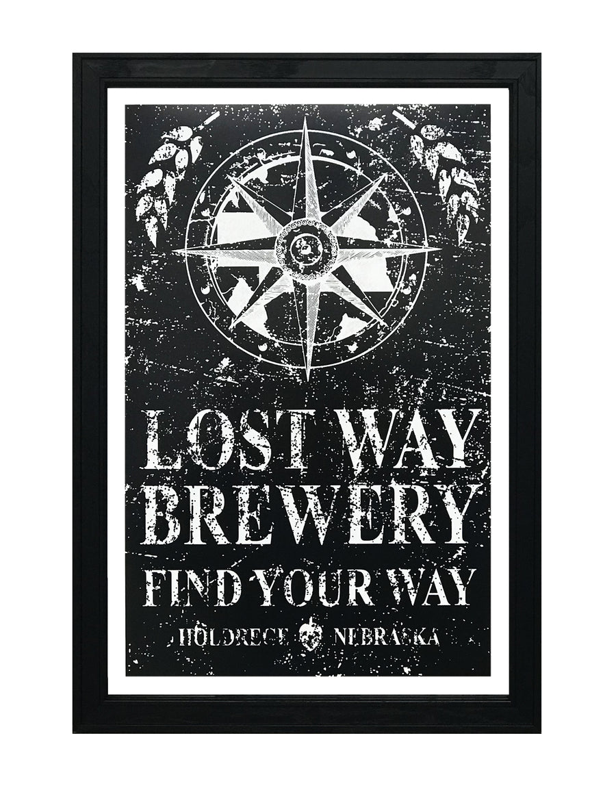 Limited Edition Lost Way Brewery - Craft Beer Poster - Black - 13x19"