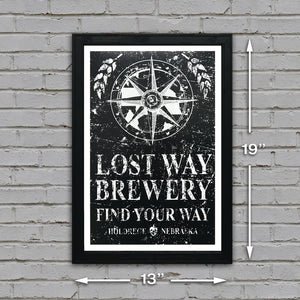 Limited Edition Lost Way Brewery - Craft Beer Poster - Black - 13x19"