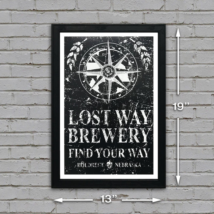 Limited Edition Lost Way Brewery - Craft Beer Poster - Black - 13x19"