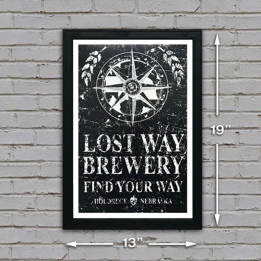 Limited Edition Lost Way Brewery - Craft Beer Poster - Black - 13x19"