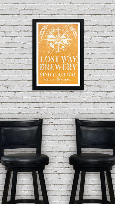 Limited Edition Lost Way Brewery - Craft Beer Poster - Harvest Yellow - 13x19"
