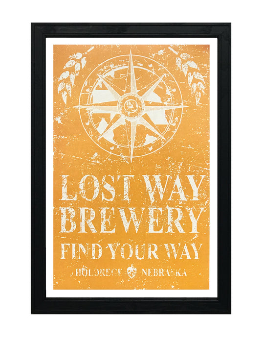 Limited Edition Lost Way Brewery - Craft Beer Poster - Harvest Yellow - 13x19"