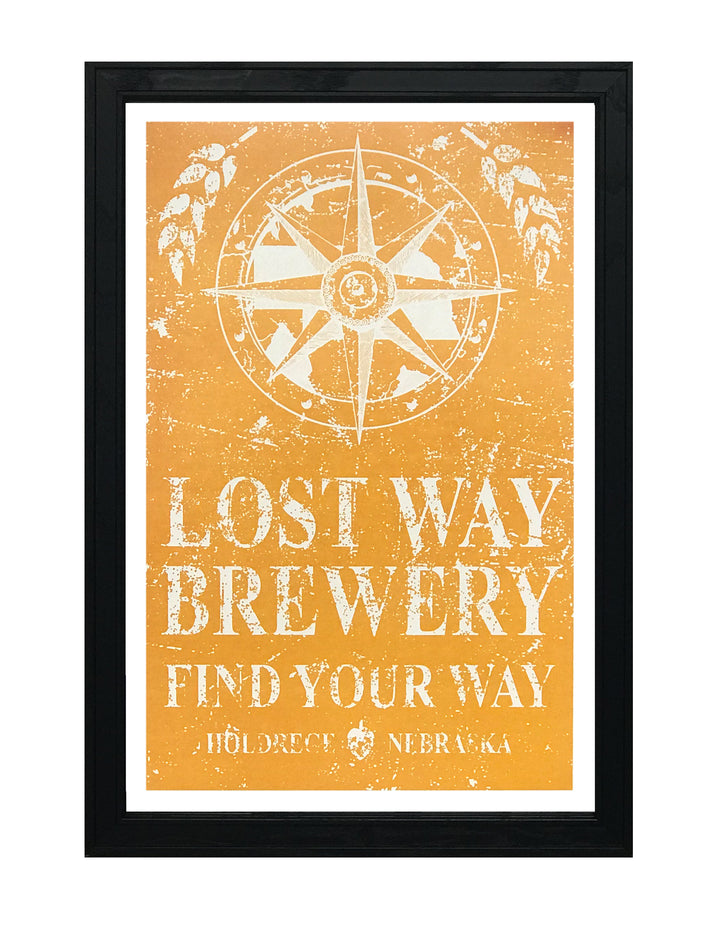 Limited Edition Lost Way Brewery - Craft Beer Poster - Harvest Yellow - 13x19"