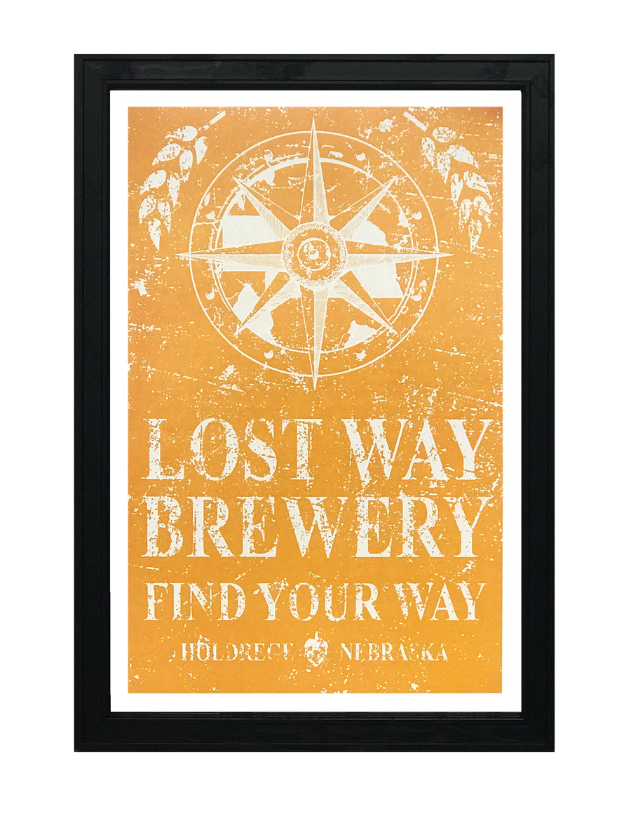 Limited Edition Lost Way Brewery - Craft Beer Poster - Harvest Yellow - 13x19"