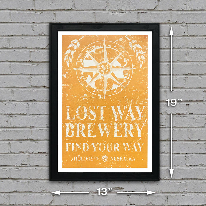 Limited Edition Lost Way Brewery - Craft Beer Poster - Harvest Yellow - 13x19"