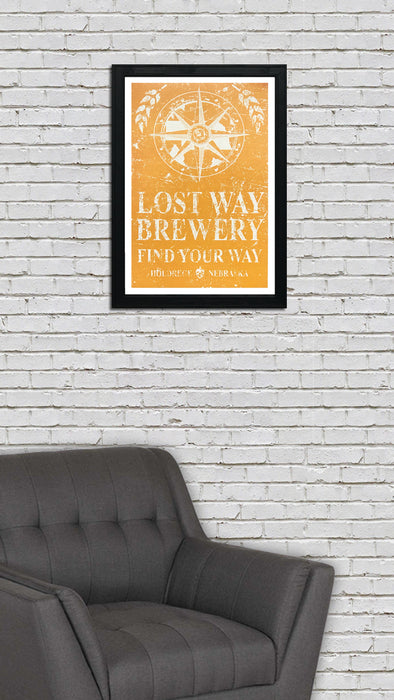 Limited Edition Lost Way Brewery - Craft Beer Poster - Harvest Yellow - 13x19"
