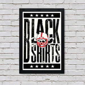 Limited Edition Blackshirts Letterpress Nebraska Cornhuskers Poster Art - 13x19"