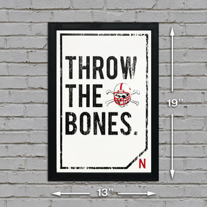 Limited Edition Nebraska Cornhuskers "Throw The Bones" Blackshirts College Football Poster Art - 13x19"