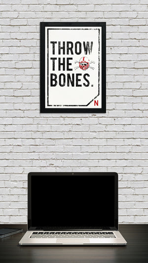 Limited Edition Nebraska Cornhuskers "Throw The Bones" Blackshirts College Football Poster Art - 13x19"