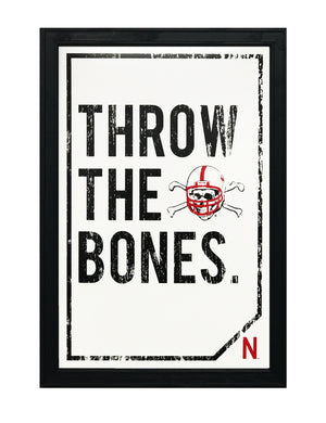 Limited Edition Nebraska Cornhuskers "Throw The Bones" Blackshirts College Football Poster Art - 13x19"