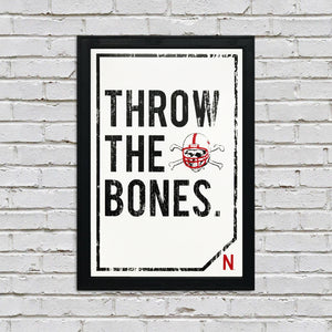 Limited Edition Nebraska Cornhuskers "Throw The Bones" Blackshirts College Football Poster Art - 13x19"