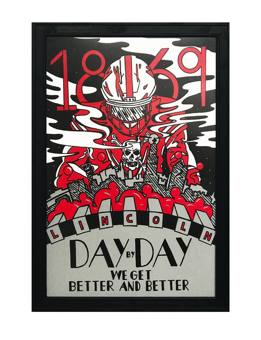 Limited Edition Day By Day Nebraska Cornhuskers College Football Poster - Artist Series featuring Justin Parker - 13x19"