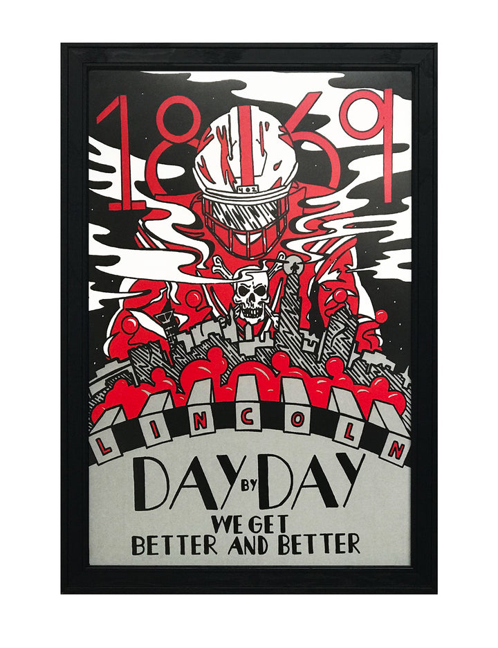 Limited Edition Day By Day Nebraska Cornhuskers College Football Poster - Artist Series featuring Justin Parker - 13x19"