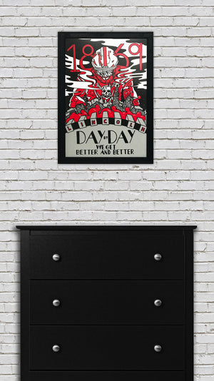 Limited Edition Day By Day Nebraska Cornhuskers College Football Poster - Artist Series featuring Justin Parker - 13x19"