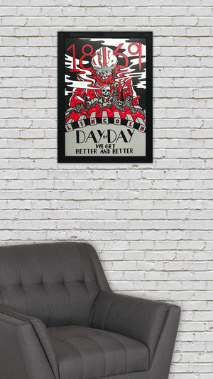 Limited Edition Day By Day Nebraska Cornhuskers College Football Poster - Artist Series featuring Justin Parker - 13x19"