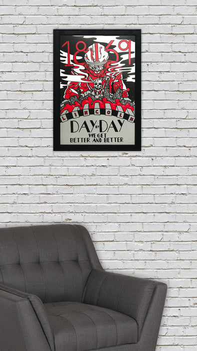 Limited Edition Day By Day Nebraska Cornhuskers College Football Poster - Artist Series featuring Justin Parker - 13x19"