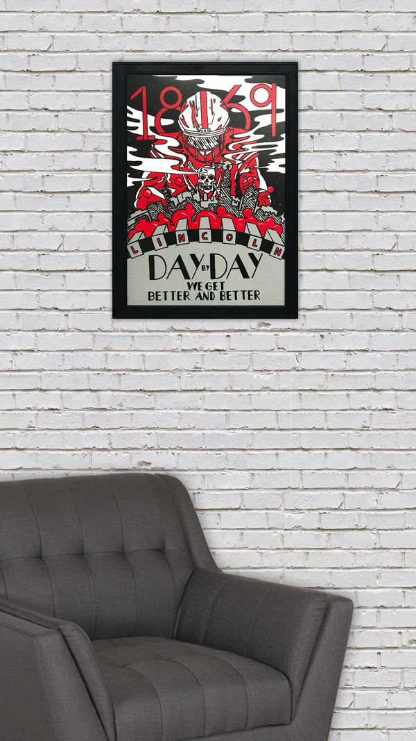 Limited Edition Day By Day Nebraska Cornhuskers College Football Poster - Artist Series featuring Justin Parker - 13x19"