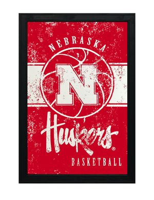 Limited Edition Nebraska Huskers College Basketball Poster Art - 13x19"