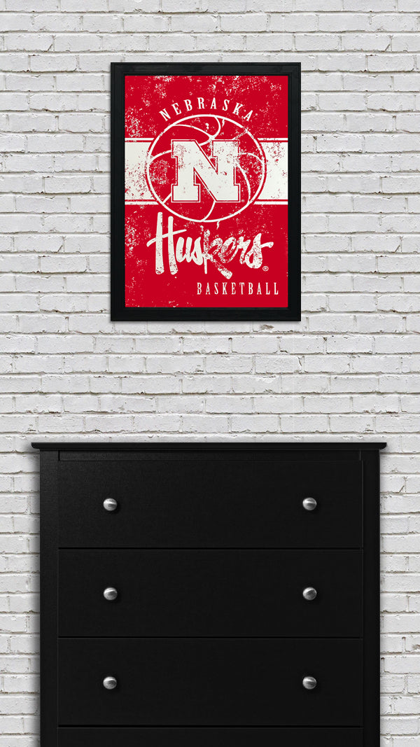 Limited Edition Nebraska Huskers College Basketball Poster Art - 13x19"